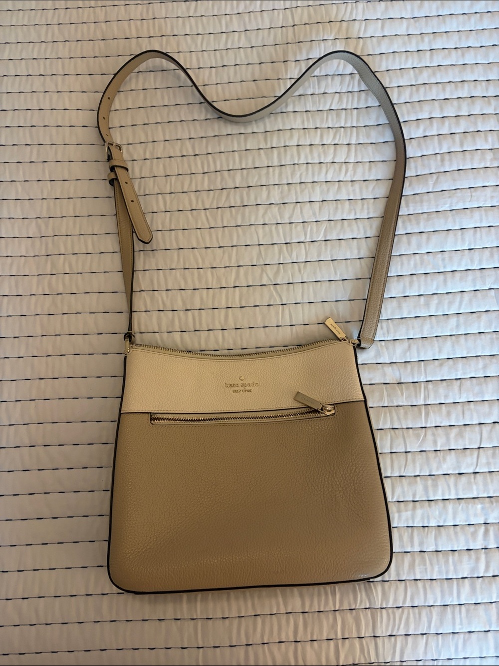 kate spade Two-Tone Cream and Tan Crossbody Bag